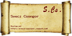 Svecz Csongor névjegykártya